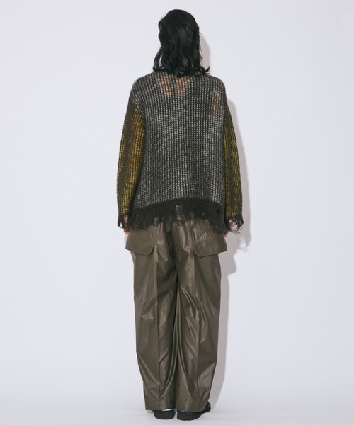 beautiful people(ビューティフルピープル)の「wooledmohair knittedreversible cardigan(カーディガン/ボレロ・レディース・サックスブルー/オリーブ・38/42/34)」の9枚目の写真