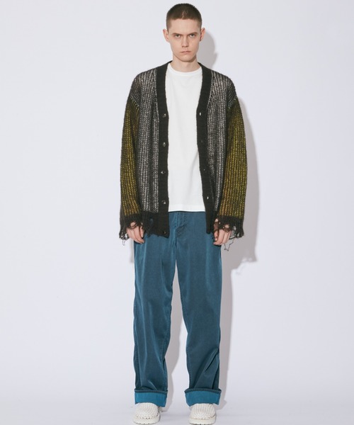 beautiful people(ビューティフルピープル)の「wooledmohair knittedreversible cardigan(カーディガン/ボレロ・レディース・サックスブルー/オリーブ・38/42/34)」の11枚目の写真