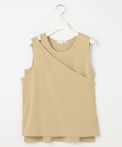 23区(ニジュウサンク)の「【SLOW/一部店舗限定】ライトツイストコットン レイヤード タンクトップ(Tシャツ/カットソー・レディース・モスグリーン系・38)」の3枚目の写真
