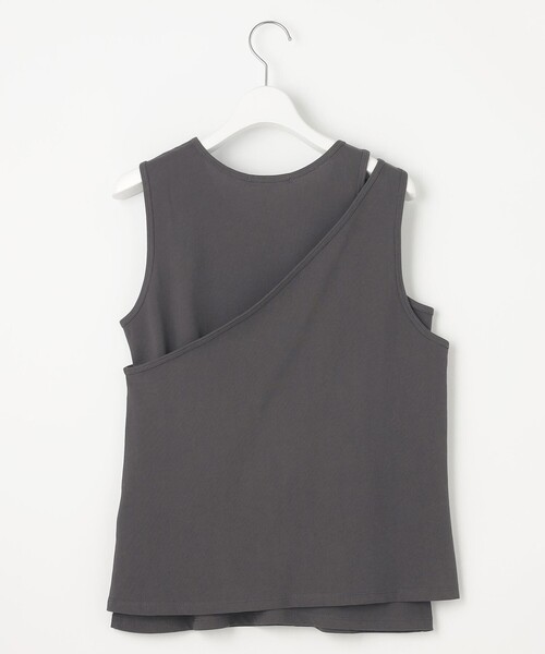 23区(ニジュウサンク)の「【SLOW/一部店舗限定】ライトツイストコットン レイヤード タンクトップ(Tシャツ/カットソー・レディース・モスグリーン系・38)」の5枚目の写真