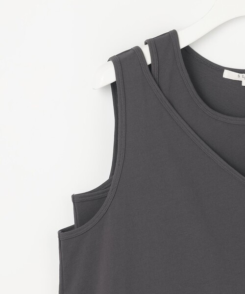 23区(ニジュウサンク)の「【SLOW/一部店舗限定】ライトツイストコットン レイヤード タンクトップ(Tシャツ/カットソー・レディース・モスグリーン系・38)」の7枚目の写真