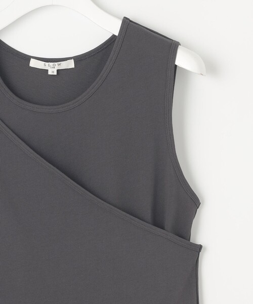 23区(ニジュウサンク)の「【SLOW/一部店舗限定】ライトツイストコットン レイヤード タンクトップ(Tシャツ/カットソー・レディース・モスグリーン系・38)」の8枚目の写真