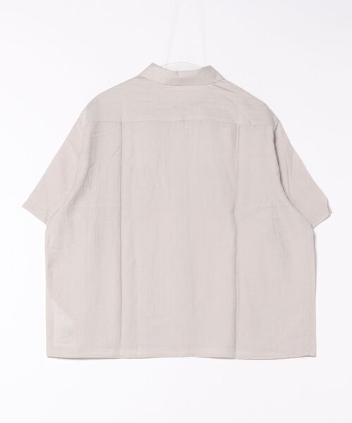 coca(coca)(コカ)の「ワッシャーリネンタッチワイド半袖シャツ(シャツ/ブラウス・メンズ・ストライプ/ライトグレー・L/M/XL)」の3枚目の写真
