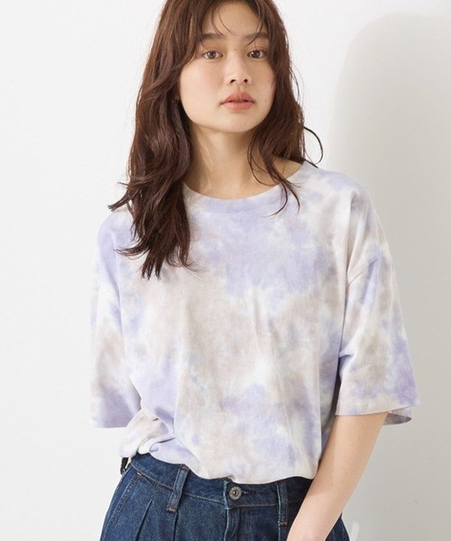 AMERICAN HOLIC(アメリカンホリック)の「【WEB限定】タイダイ染めTシャツ(Tシャツ/カットソー・レディース・パープル/オレンジ・FREE)」の1枚目の写真
