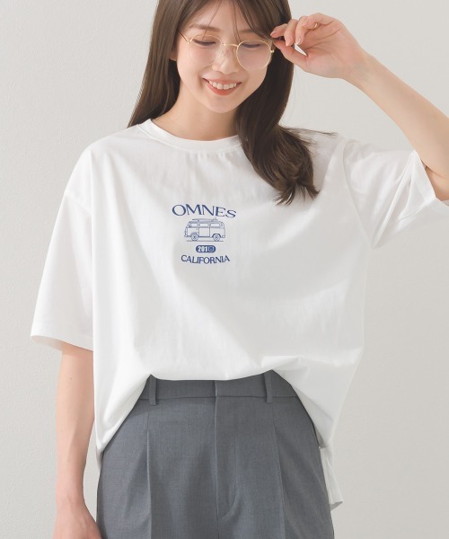 OMNES(オムネス)の「プリントTシャツE CALIFORNIA(Tシャツ/カットソー・レディース・ネイビー/ホワイト・MEDIUM/LARGE)」の1枚目の写真