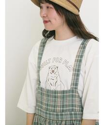 Samansa Mos2 | 【KELTY×Samansa Mos2】ベアー刺繍Tシャツ(Tシャツ/カットソー)