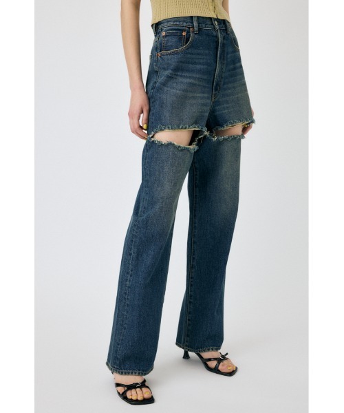 MOUSSY CUT OUT LOOSE STRAIGHT 25インチ　デニム MOUSSY ジーンズ デニム デニムパンツ CUT OUT LOOSE STRAIGHT
