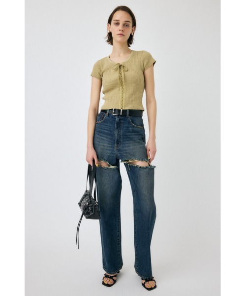 CUT OUT LOOSE STRAIGHT（デニムパンツ）｜MOUSSY（マウジー）の
