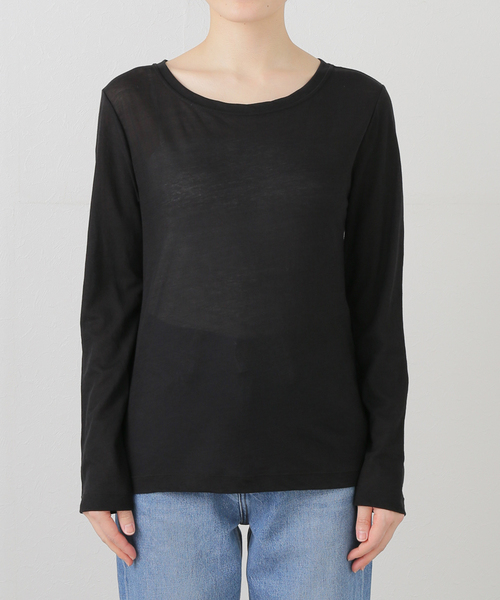 U by SPICK&SPAN（ユーバイスピックアンドスパン）の「《追加2》C/NY シアートップス（Tシャツ/カットソー・レディース・ブルー/アイボリー/ブラック・FREE）」の7枚目の写真
