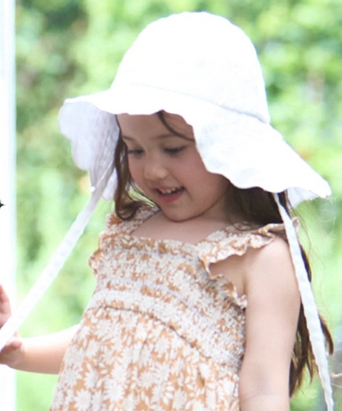 petit main（プティマイン）の「スカラップサンハット（ハット・キッズ・アイボリー/ライトピンク・L/M）」の13枚目の写真