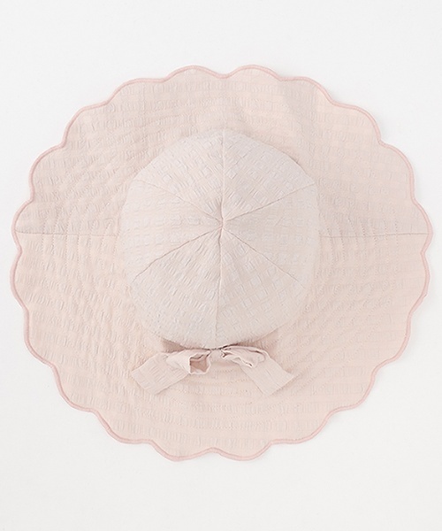 petit main（プティマイン）の「スカラップサンハット（ハット・キッズ・アイボリー/ライトピンク・L/M）」の8枚目の写真