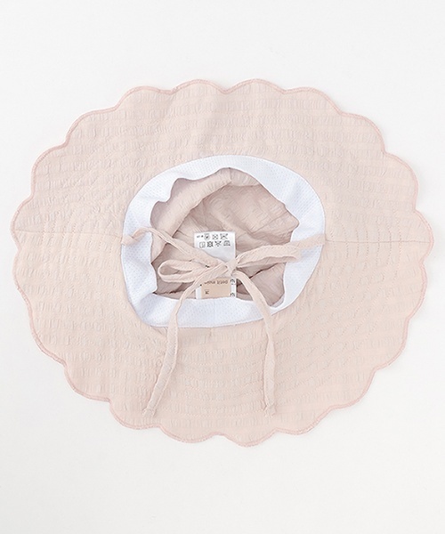 petit main（プティマイン）の「スカラップサンハット（ハット・キッズ・アイボリー/ライトピンク・L/M）」の7枚目の写真