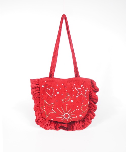 HEY!MrsROSE(ヘイミセスローズ)の「HEY! Mrs ROSE(ヘイ!ミセスローズ)Velvet Gyoza Tote(トートバッグ・レディース・レッド/ブラック・FREE)」の8枚目の写真