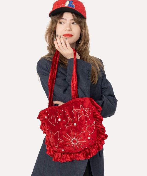 HEY!MrsROSE(ヘイミセスローズ)の「HEY! Mrs ROSE(ヘイ!ミセスローズ)Velvet Gyoza Tote(トートバッグ・レディース・レッド/ブラック・FREE)」の20枚目の写真