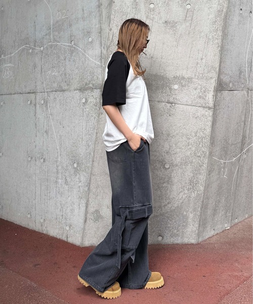 sedacle（セダクル）の「メニ―ポケットデニムカーゴパンツ（カーゴパンツ・メンズ・ブラック/インディゴブルー・SMALL/MEDIUM/LARGE）」の7枚目の写真
