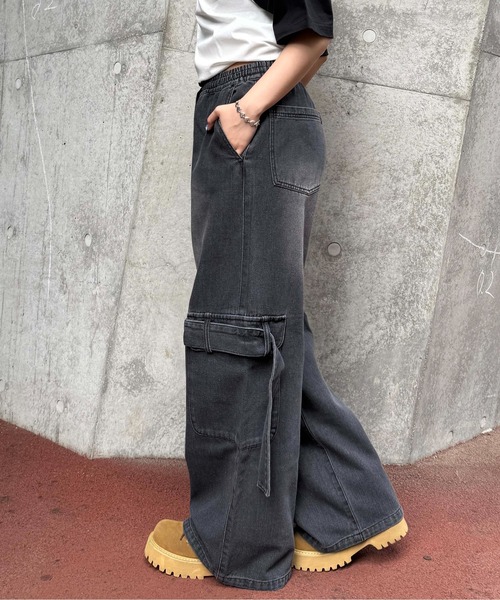 sedacle（セダクル）の「メニ―ポケットデニムカーゴパンツ（カーゴパンツ・メンズ・ブラック/インディゴブルー・SMALL/MEDIUM/LARGE）」の17枚目の写真