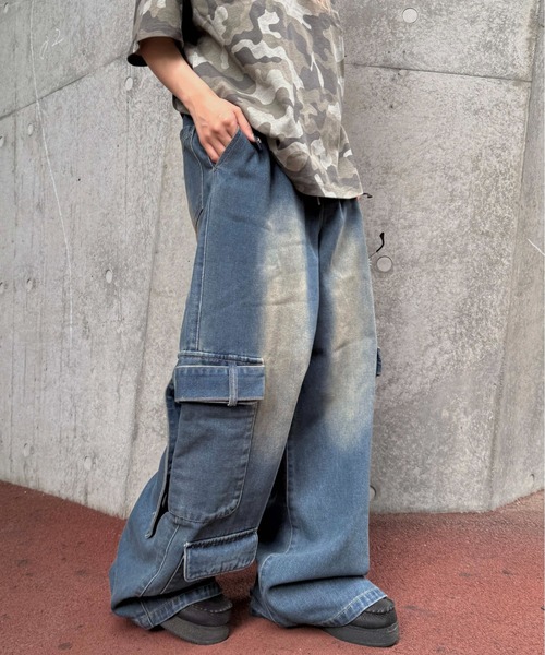 sedacle（セダクル）の「メニ―ポケットデニムカーゴパンツ（カーゴパンツ・メンズ・ブラック/インディゴブルー・SMALL/MEDIUM/LARGE）」の9枚目の写真