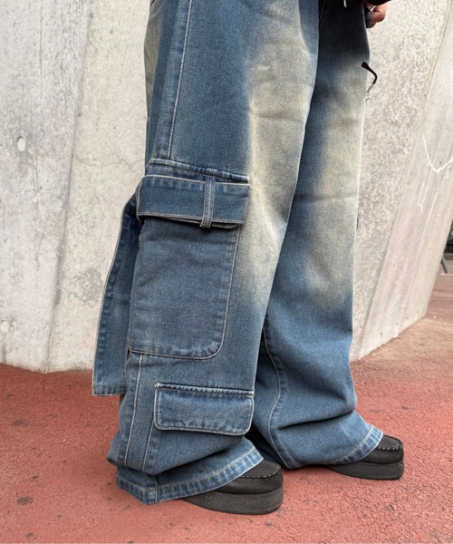 sedacle（セダクル）の「メニ―ポケットデニムカーゴパンツ（カーゴパンツ・メンズ・ブラック/インディゴブルー・SMALL/MEDIUM/LARGE）」の11枚目の写真