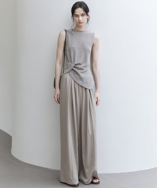 tageechita（タジチタ）の「【tageechita】リネン混 デザインタック ノースリーブニットトップス（Tシャツ/カットソー・レディース・アッシュグレー・S/M/L）」の13枚目の写真