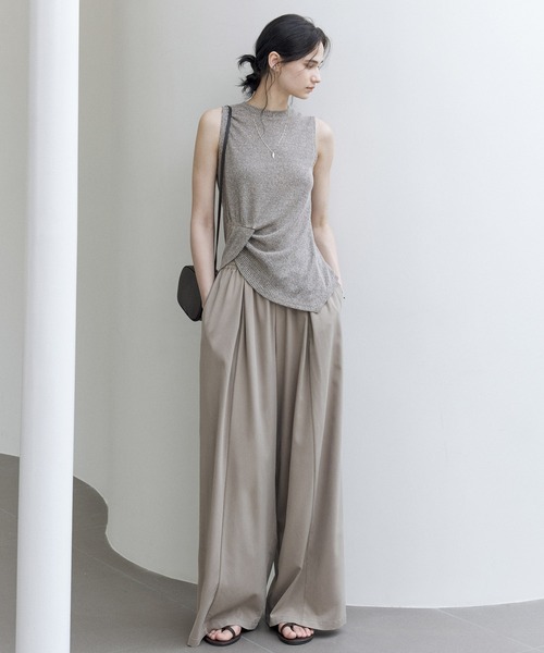 tageechita（タジチタ）の「【tageechita】リネン混 デザインタック ノースリーブニットトップス（Tシャツ/カットソー・レディース・アッシュグレー・S/M/L）」の16枚目の写真