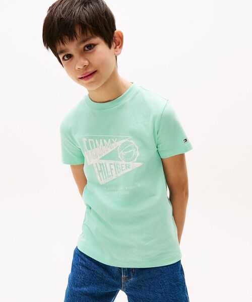 TOMMY HILFIGER（トミーヒルフィガー）の「BOYS テクスチャードグラフィックショートスリーブTシャツ（Tシャツ/カットソー・キッズ・レッド/ネイビー/ライトグリーン/ホワイト・160cm/130cm/150cm/140cm）」の3枚目の写真