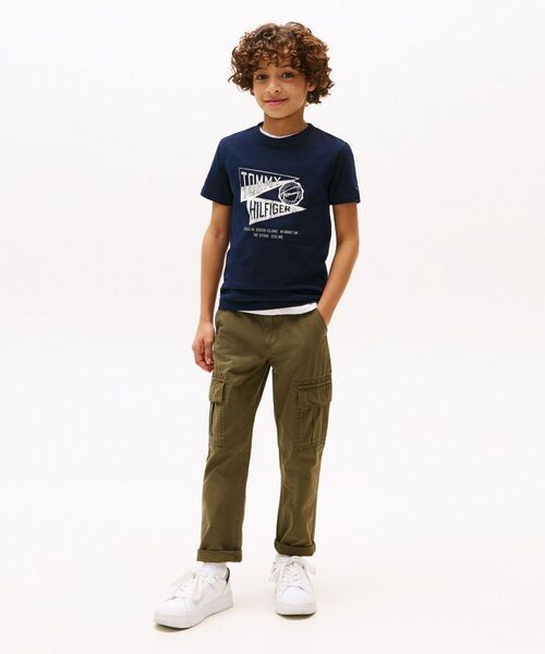 TOMMY HILFIGER（トミーヒルフィガー）の「BOYS テクスチャードグラフィックショートスリーブTシャツ（Tシャツ/カットソー・キッズ・レッド/ネイビー/ライトグリーン/ホワイト・160cm/130cm/150cm/140cm）」の14枚目の写真