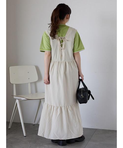 ehka sopo(エヘカソポ)の「Vネックノースリーブワンピース(ワンピース・レディース・モカ/キナリ/ブラック・F)」の9枚目の写真