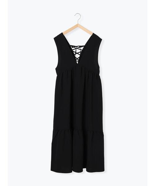 ehka sopo(エヘカソポ)の「Vネックノースリーブワンピース(ワンピース・レディース・モカ/キナリ/ブラック・F)」の10枚目の写真