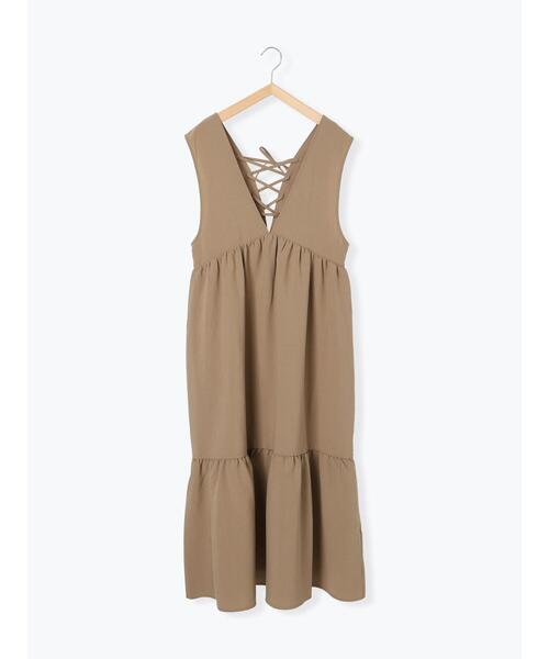 ehka sopo(エヘカソポ)の「Vネックノースリーブワンピース(ワンピース・レディース・モカ/キナリ/ブラック・F)」の11枚目の写真