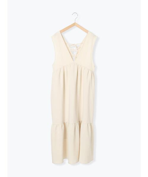 ehka sopo(エヘカソポ)の「Vネックノースリーブワンピース(ワンピース・レディース・モカ/キナリ/ブラック・F)」の12枚目の写真