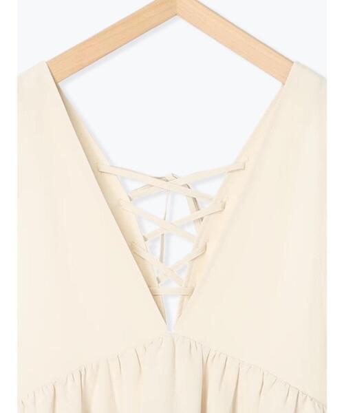 ehka sopo(エヘカソポ)の「Vネックノースリーブワンピース(ワンピース・レディース・モカ/キナリ/ブラック・F)」の14枚目の写真