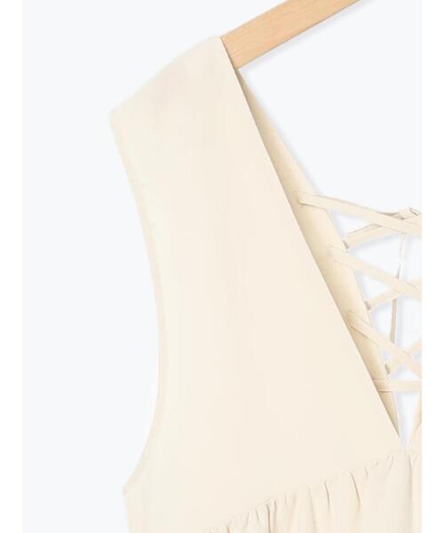 ehka sopo(エヘカソポ)の「Vネックノースリーブワンピース(ワンピース・レディース・モカ/キナリ/ブラック・F)」の15枚目の写真