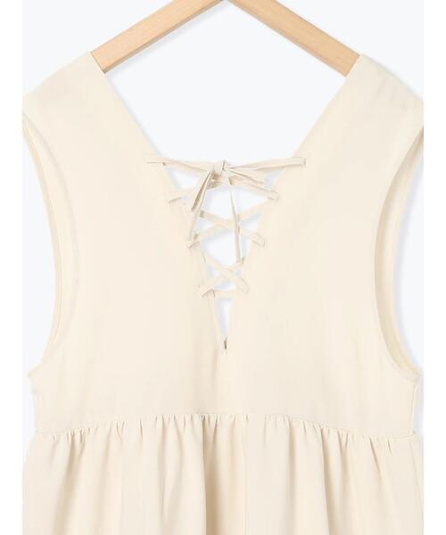 ehka sopo(エヘカソポ)の「Vネックノースリーブワンピース(ワンピース・レディース・モカ/キナリ/ブラック・F)」の17枚目の写真