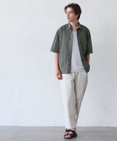 coca(coca)(コカ)の「ナイロンワッシャー半袖シャツ(シャツ/ブラウス・メンズ・ブラック/グレー・L/M/XL)」の3枚目の写真