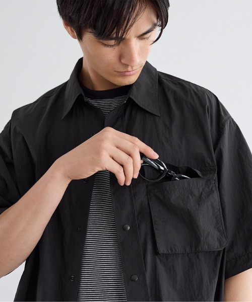 coca(coca)(コカ)の「ナイロンワッシャー半袖シャツ(シャツ/ブラウス・メンズ・ブラック/グレー・L/M/XL)」の8枚目の写真