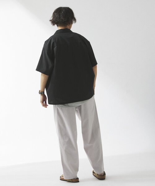 JOURNAL STANDARD relume(ジャーナルスタンダード レリューム)の「"イージーケア" TECH LINEN COOLMAX(R) CPO シャツ(セットアップ着用可)(シャツ/ブラウス・メンズ・ナチュラル/ブラック/ライトグレー/ブラックミックス・MEDIUM/LARGE)」の9枚目の写真