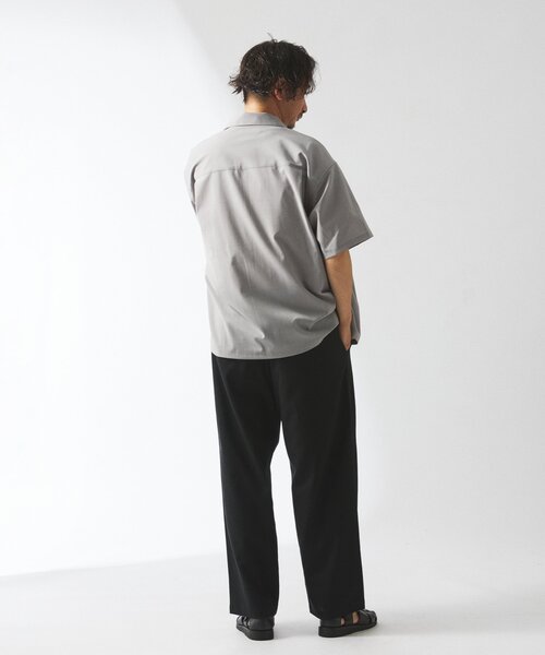 JOURNAL STANDARD relume(ジャーナルスタンダード レリューム)の「"イージーケア" TECH LINEN COOLMAX(R) CPO シャツ(セットアップ着用可)(シャツ/ブラウス・メンズ・ナチュラル/ブラック/ライトグレー/ブラックミックス・MEDIUM/LARGE)」の14枚目の写真