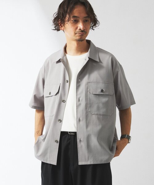 JOURNAL STANDARD relume(ジャーナルスタンダード レリューム)の「"イージーケア" TECH LINEN COOLMAX(R) CPO シャツ(セットアップ着用可)(シャツ/ブラウス・メンズ・ナチュラル/ブラック/ライトグレー/ブラックミックス・MEDIUM/LARGE)」の15枚目の写真