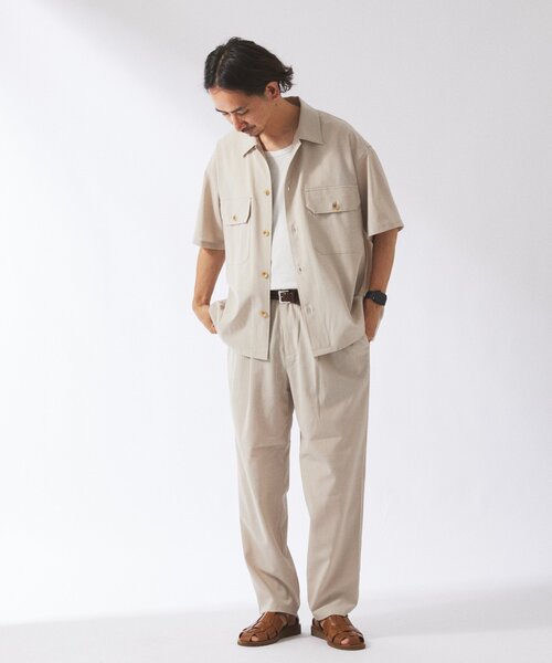 JOURNAL STANDARD relume(ジャーナルスタンダード レリューム)の「"イージーケア" TECH LINEN COOLMAX(R) CPO シャツ(セットアップ着用可)(シャツ/ブラウス・メンズ・ナチュラル/ブラック/ライトグレー/ブラックミックス・MEDIUM/LARGE)」の20枚目の写真