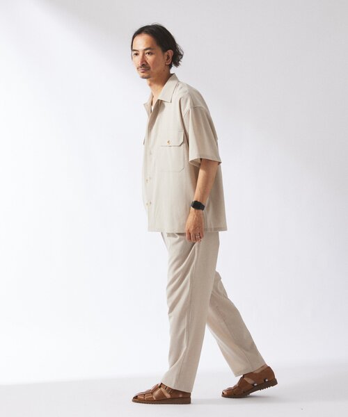 JOURNAL STANDARD relume(ジャーナルスタンダード レリューム)の「"イージーケア" TECH LINEN COOLMAX(R) CPO シャツ(セットアップ着用可)(シャツ/ブラウス・メンズ・ナチュラル/ブラック/ライトグレー/ブラックミックス・MEDIUM/LARGE)」の22枚目の写真