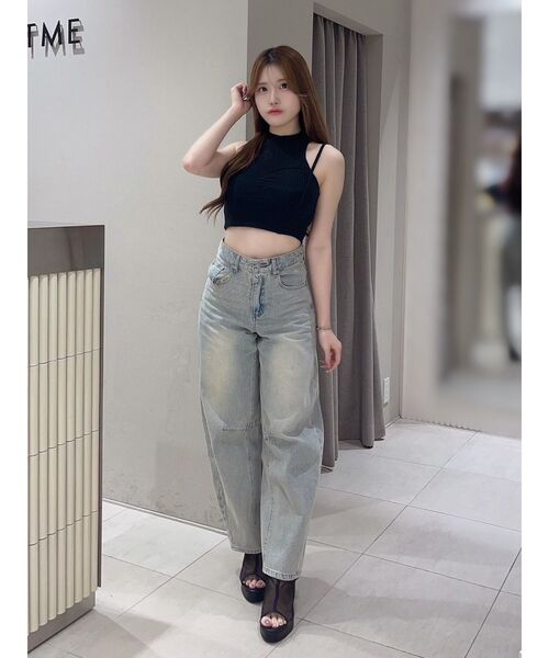 EATME（イートミー）の「ビスチェデザインラメリブTOP（タンクトップ・レディース・オフホワイト/グレー/ブラック・FREE）」の4枚目の写真