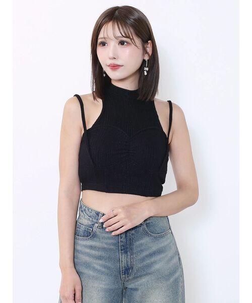 EATME（イートミー）の「ビスチェデザインラメリブTOP（タンクトップ・レディース・オフホワイト/グレー/ブラック・FREE）」の9枚目の写真