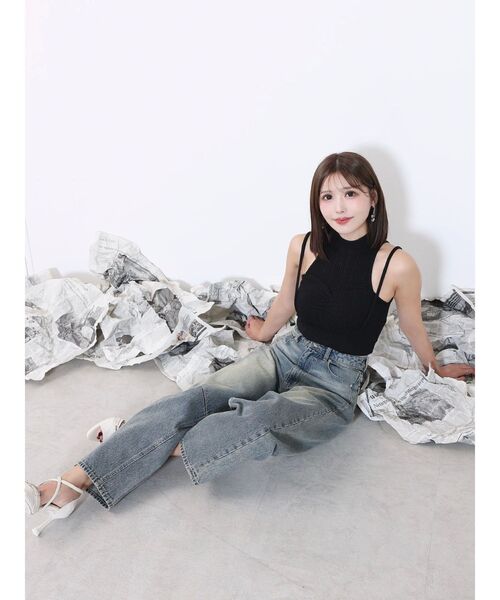 EATME（イートミー）の「ビスチェデザインラメリブTOP（タンクトップ・レディース・オフホワイト/グレー/ブラック・FREE）」の12枚目の写真