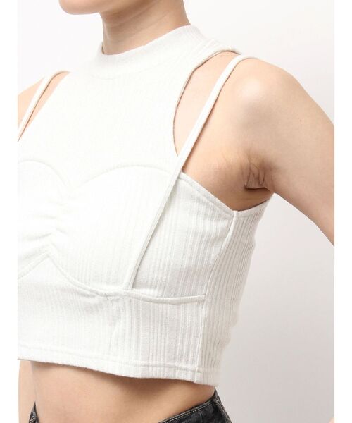 EATME（イートミー）の「ビスチェデザインラメリブTOP（タンクトップ・レディース・オフホワイト/グレー/ブラック・FREE）」の17枚目の写真
