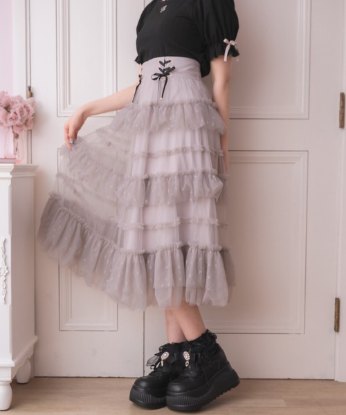 ROJITA(ロジータ)の「ハートチュールロングスカート(スカート・レディース・パープル/ホワイト/ブラック・FREE)」の21枚目の写真