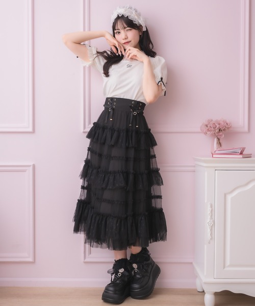 【ROLAROLA】★ウォニョン着用★フリルロングスカート ☆IVE ウォニョン 着用！！【rolarola】FRILL LACE MIDI