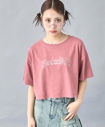 ピグメント ビジューロゴ クロップドTシャツ