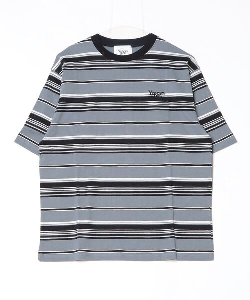younger song(ヤンガーソング)の「multi border T(Tシャツ/カットソー・メンズ・ブラウン/グレー/ブルー/カーキ/ライトブルー・SMALL/MEDIUM)」の3枚目の写真