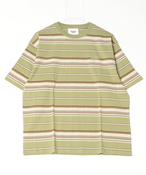 younger song(ヤンガーソング)の「multi border T(Tシャツ/カットソー・メンズ・ブラウン/グレー/ブルー/カーキ/ライトブルー・SMALL/MEDIUM)」の1枚目の写真