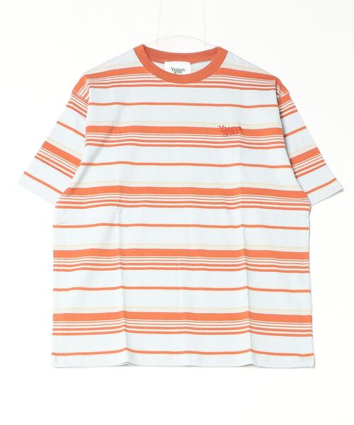 younger song(ヤンガーソング)の「multi border T(Tシャツ/カットソー・メンズ・ブラウン/グレー/ブルー/カーキ/ライトブルー・SMALL/MEDIUM)」の2枚目の写真